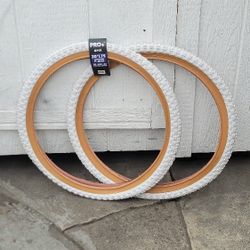 NEW Bicycle Bmx Tires 20x1.75 White Gumwall