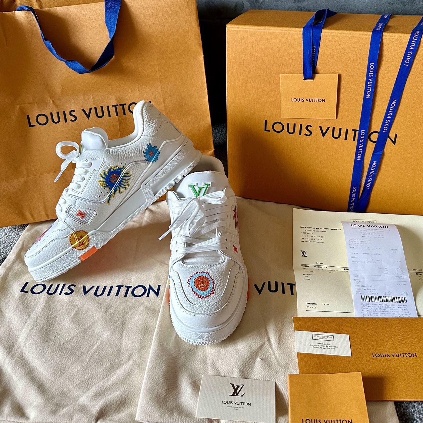 Louis Vuitton Stellar Monogram Denim High Top Sneakers Authentic Size 37.5  for Sale in Los Angeles, CA - OfferUp