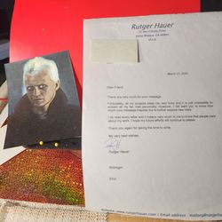 Rutger Hauer Hand initial signed Letter  includes COA & print Blade Runner