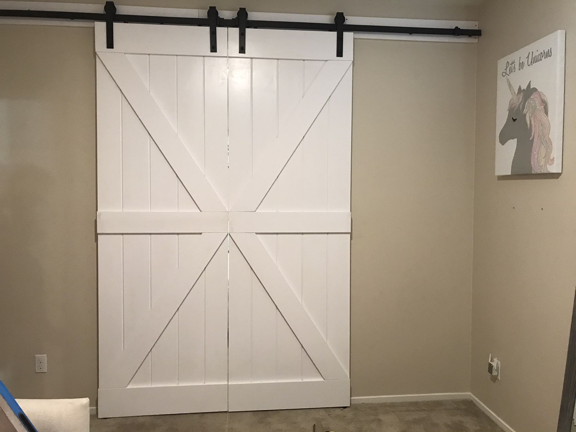 Customize barn door with hardware