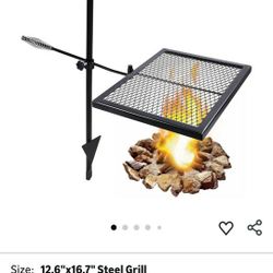Open Fire Swivel Camping Grill With Carrying Bag