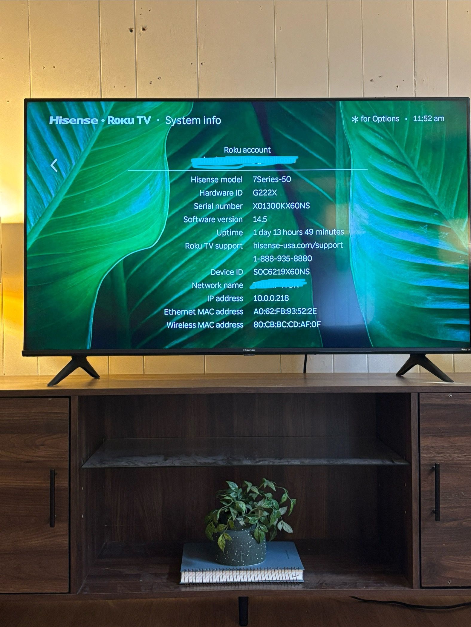 Hisense 55” Roku TV LCD