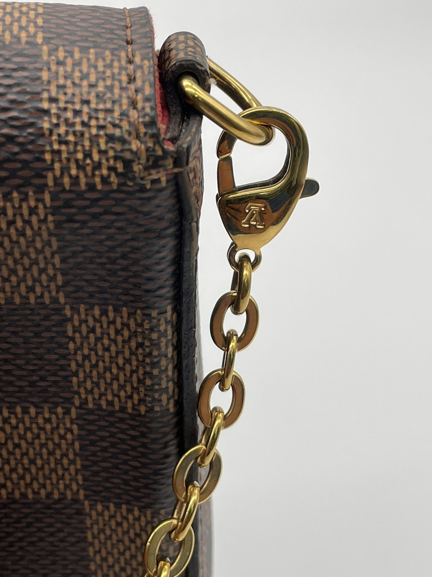 LOUIS VUITTON Monogram Pochette Felicie Chain Wallet Red