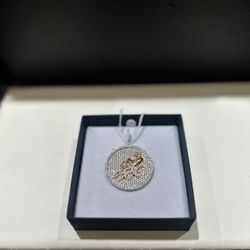 10K Two Tone Diamond Pendant 