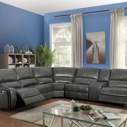 Brand New Grey Power Motion Sectional with USB Docks