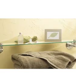 New Moen Sage Brush Nickel Glass Shelf 