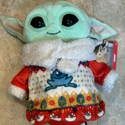 Star Wars Mandalorian Grogu The Child 8" Plush Winter Holiday Mattel Baby Yoda