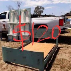 Bed Frame With Side Rack Size Full And Two Door Shelf Light Up Solid Wood In Good Condition