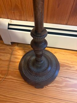 Vintage-style Standing Lamp, woven shade
