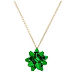 Celebrate Shop Bow Pendant Necklace- Green