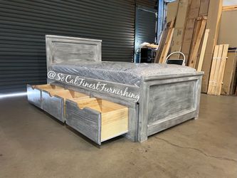 Twin bed and mattress with drawers