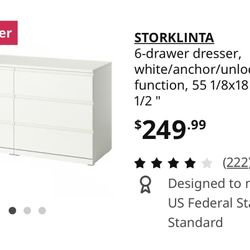 White IKEA dresser With Glass Top $120