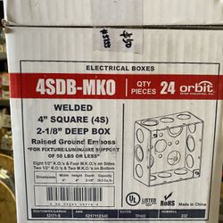 Electrical Boxes 4” Square 2-1/8” Deep Box 24pcs