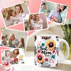 Best Mom Ever 11 oz Floral Ceramic Coffee Mug