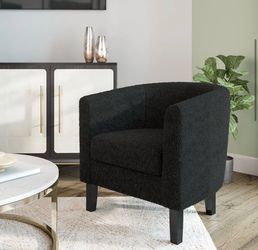 26.77” wide linen/ polyester upholstered barrel chair