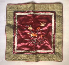 Asian Embroidered Throw Pillow Cover