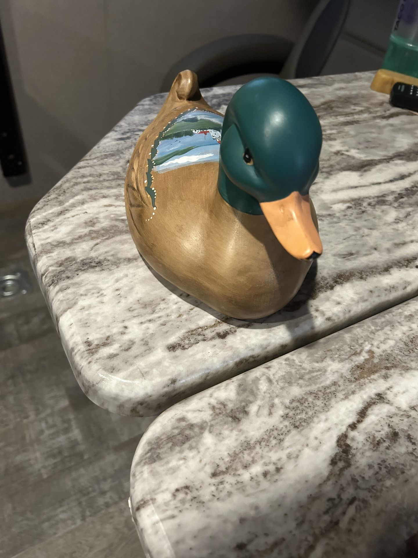 Hand Carved And Painted Wooden Duck Decoy