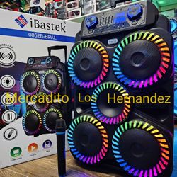 Karaoke Bluetooth Party Speaker ❗️Nuevas en Caja ❗️Usb/Sd Card/Aux ❗️Wireless Mic🎤🔥LOUD BASS 2025