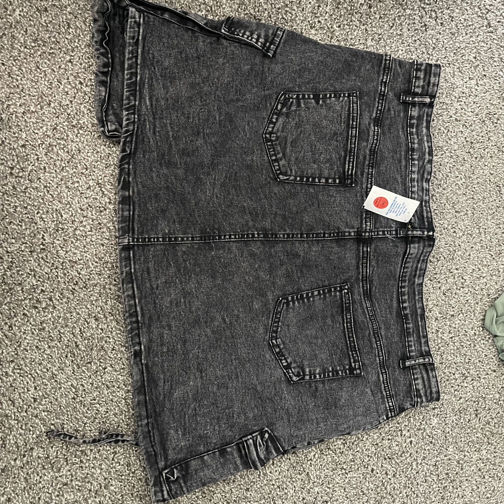 Black/Gray Jean Skirt 2XL