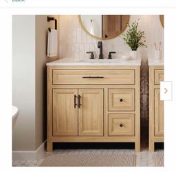 Haldone 37 in. Single Sink Freestanding Sunlit Bathroom Vanity with White Cultured Marble Top (Assembled)