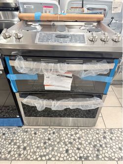 GE Double Oves Gas Stove Slide in Stainless Steel