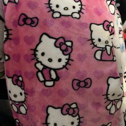 Hello Kitty Blanket Pink Hearts 