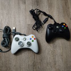 Xbox 360 Wired Controllers For Sale (Set Of 2)