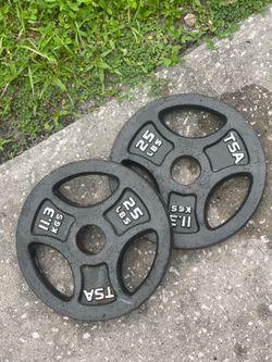 Pair of TSA 25 lb Cast Iron Weight Plates