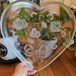 Mikasa Crystal Heart Shaped Plate