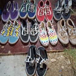 9 pairs of vans 