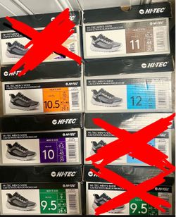 Men’s shoes sizes 9.5 / 10 / 10.5 / 11 / 12 / running gym trainers comfort work hitec