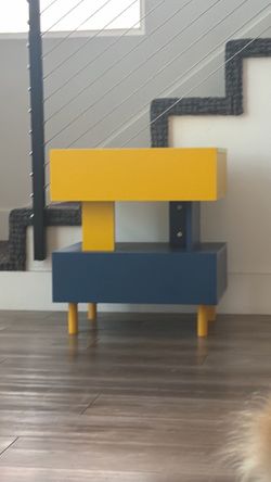 Blue and yellow drawer