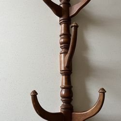 MCM Vintage Wood Coat / Hat Rack Tell City Wall Hanging