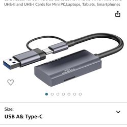 UHS-II SD 4.0 Card Reader, 2 in 1 USB A & Type-C SD 4.0 Memory Card Reader for SD Micro SD SDXC SDHC MMC RS-MMC Micro SDXC UHS-II and UHS-I Cards