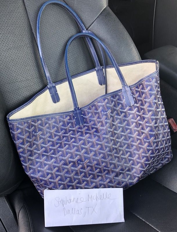 Pre-owned Goyard Saint Louis Tote Ine Pm Navy Blue