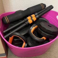 Weights Set (Kettle Ball, Barbell, And Dumbbell)
