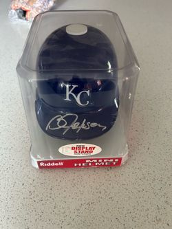 Bo Jackson signed Kansas City Royals mini helmet with Bo hologram