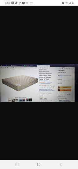 Inflatable mattress with pump full double size