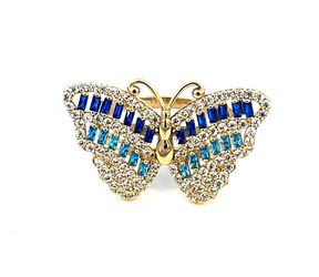 Woman’s Ladies 14k Yellow Gold CZ Butterfly Ring Size 8 GP3115465