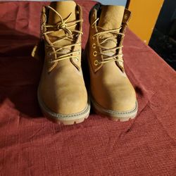 Tan Double Sole Timberland Construction Boots Size 4