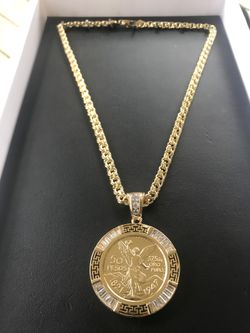 14k Gold filled chino link with Versace centenario