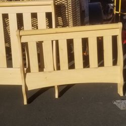 NICE WOOD TWIN BED W/MATTRESS AND BOX SPRING 