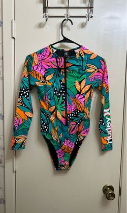 Hurley Long Sleeve 3/4 Zip Swimsuit Size XS