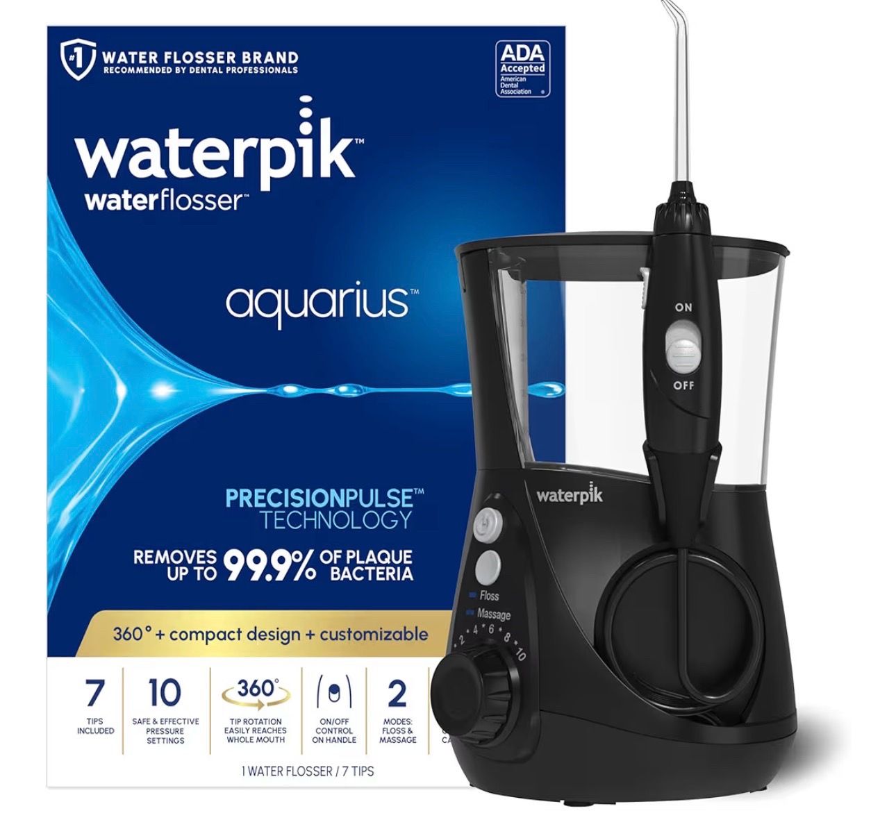 Waterpik Aquarius Water Flosser For Teeth Cleaning, Gums, Braces, Dental Care, Electric Power