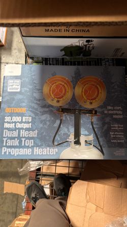 Outdoor 30,000 BTU Heat Output Dual Head Tank Top Propane Heater