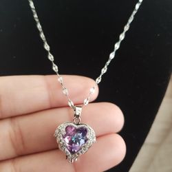 Stainless Steel With Colorful Crystal...18in Long 