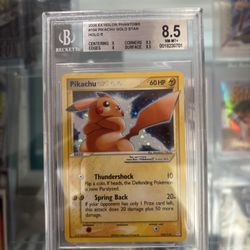 2006 Pokemon Ex Holon Phantoms Gold Star #104 Pikachu Holo R BGS 8.5 NM+