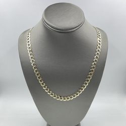 10KT YELLOW GOLD 26” DIAMOND-CUT CURB LINK CHAIN 8.25MM 36.9GR