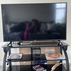 Black Tempered Glass TV Stand 