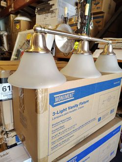 brush nickel finish 3 light vanity fixture